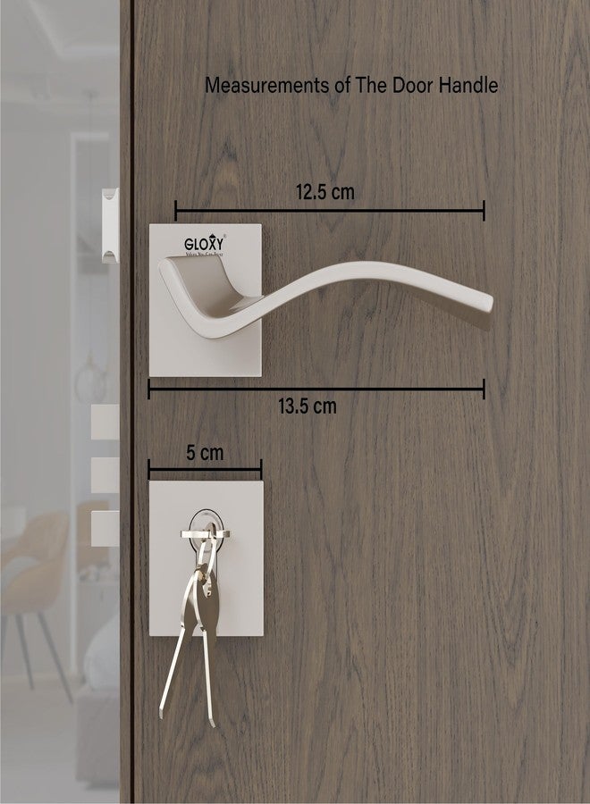 GLOXY Zinc Mortise Door Locks for Main Door | Bedroom Door | Door Lock Handle Set with Brass Lock Body Set with 3 Key | Main Door Locks for Home,Kitchen | Satin Finish (2 Years Warranty, Pack of 1) - Image 5