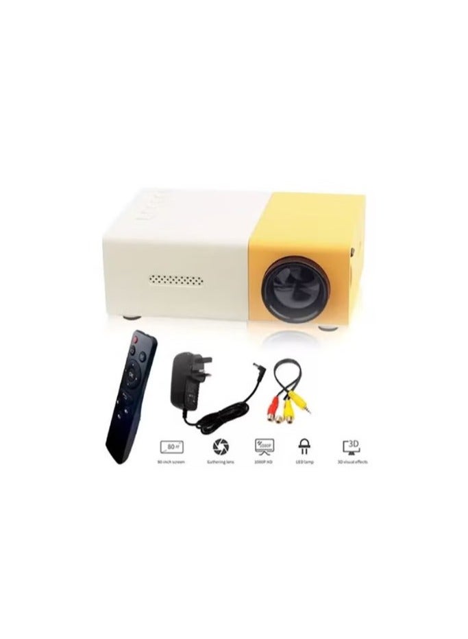 docooler YG300 Portable QVGA LED 400 Lumens Projector With Remote Control YG300 White/Yellow - Image 1