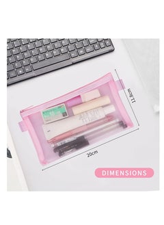 STAUD SYOSI Mesh Pen Bag Zipper Pencil Bags Multifunctional Makeup File Folders Document Organizer Cosmetic Accessories Storage for Travel School and Office Supplies 5 PCS  - Image 4