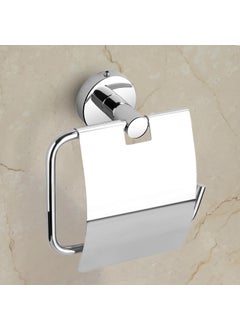 RAIZEN Raizen Toilet Paper Holder Tissue Paper Holder with Flap Bathroom Accessories Stainless Steel Toilet Roll Holder Toilet Tissue Paper Roll Holder Chrome Finish Pack of 1  - Image 5
