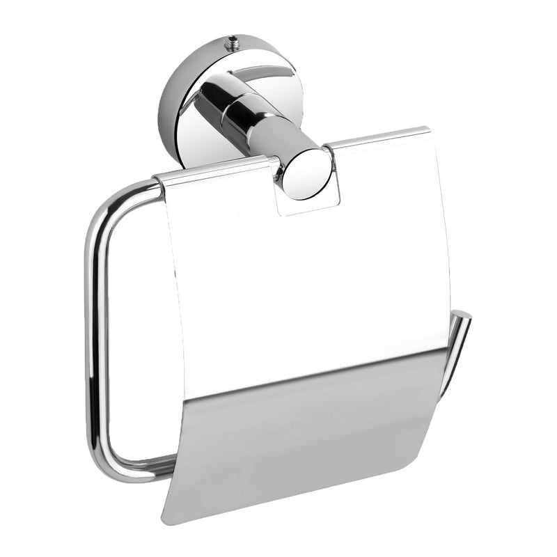 RAIZEN Raizen Toilet Paper Holder Tissue Paper Holder with Flap Bathroom Accessories Stainless Steel Toilet Roll Holder Toilet Tissue Paper Roll Holder Chrome Finish Pack of 1  - Image 1