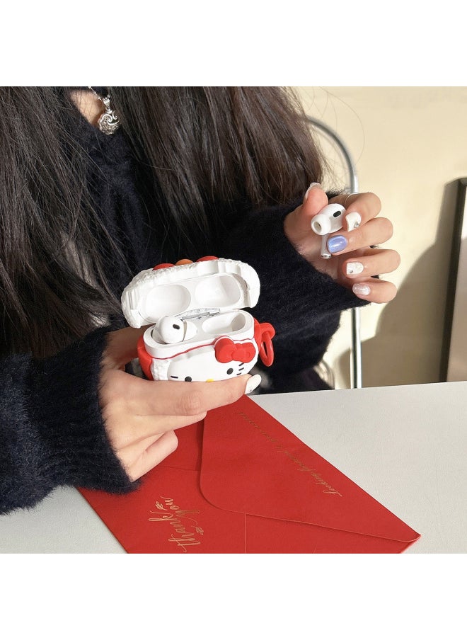 Generic - Year Headset For Apple 4 Generation AirpodsPro2 Cartoon Cute Protective Shell Premium-Color:Butter Bear With Hook-Applicable Models:Airpods 3rd Generation - Image 1
