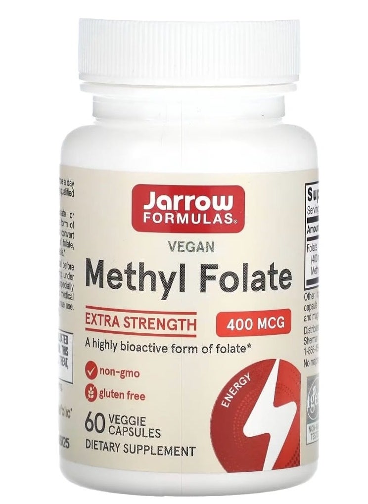 jarrow formulas Methyl FolateExtra Strength 400 mcg 60 Veggie Capsules 