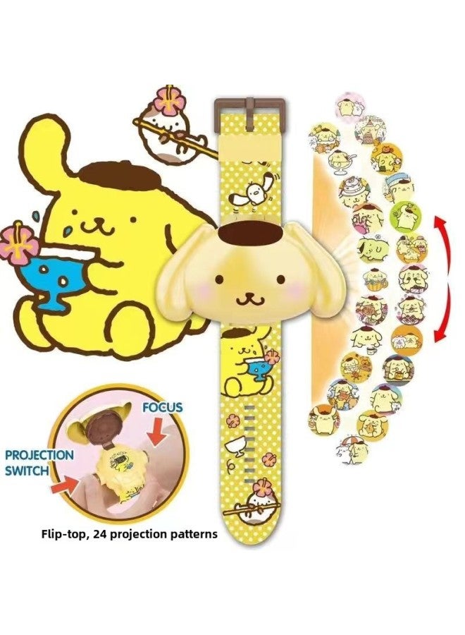 Ultraman Light Music Children Cartoon Electronic Watch Children Baby Boys Girls 3 Toddler Toys 6 Years Old-Color:Pudding Dog [24 Projection + Flip To See Time]] - Image 1