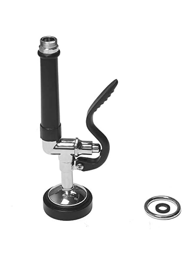 Commercial Sink Sprayer Pre Rinse Sprayer Valve with Handle Grip Assembly,1.42 GPM High Pressured Commercial Dish Sprayer for Replacement Kit of Commercial Faucet, Polished Chrome （Black） - Image 1