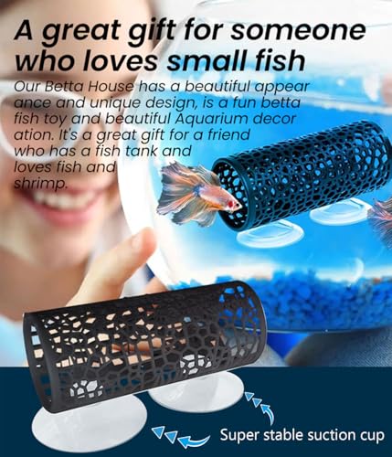 KINGYEENUO Betta Tunnel, Betta Fish Toys, Aquarium Fish Hideout with Suction Cups, Shrimp Cave Decor for Shrimp, Guppies - Safe Play & Resting Area for Bettas, Tank Accessories, a Set - Image 3