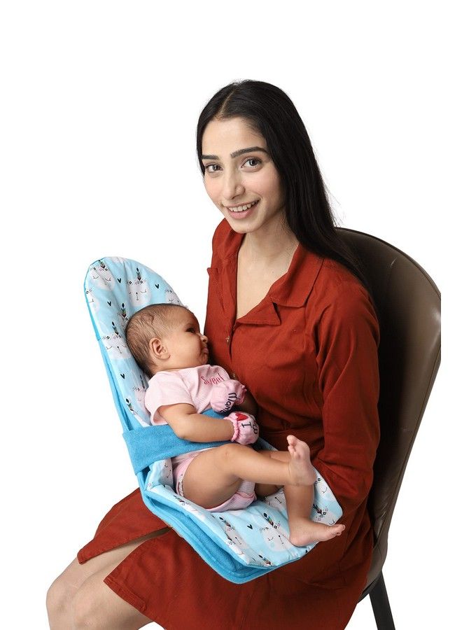 HOOPA وسادة تغذية 2 في 1 مع غطاء لحاف ناعم (أزرق تركوازي) - Image 4