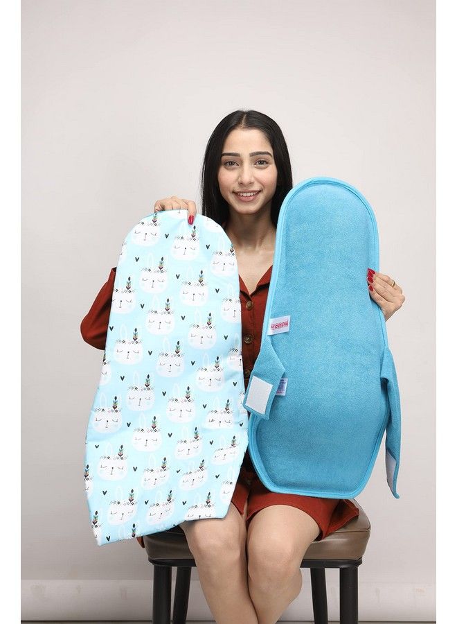 HOOPA وسادة تغذية 2 في 1 مع غطاء لحاف ناعم (أزرق تركوازي) - Image 2