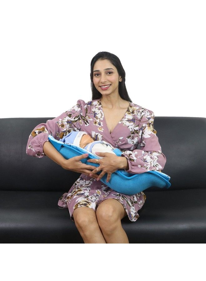 HOOPA وسادة تغذية 2 في 1 مع غطاء لحاف ناعم (أزرق تركوازي) - Image 3