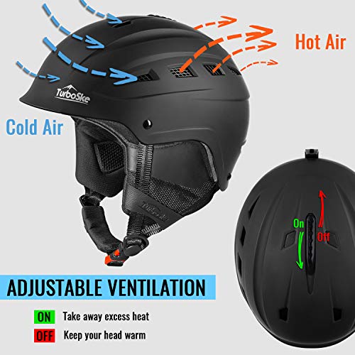 TurboSke Ski Helmet, Snowboard Helmet, Snow Sports Helmet for Men Women and Youth (Black, L) - Image 3