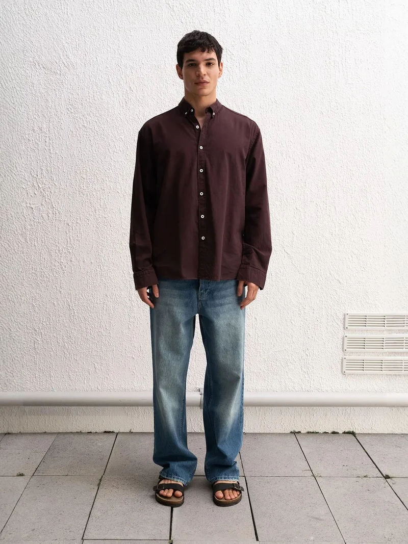 جيستو GIESTO Cotton Oversized Button-Up Shirt