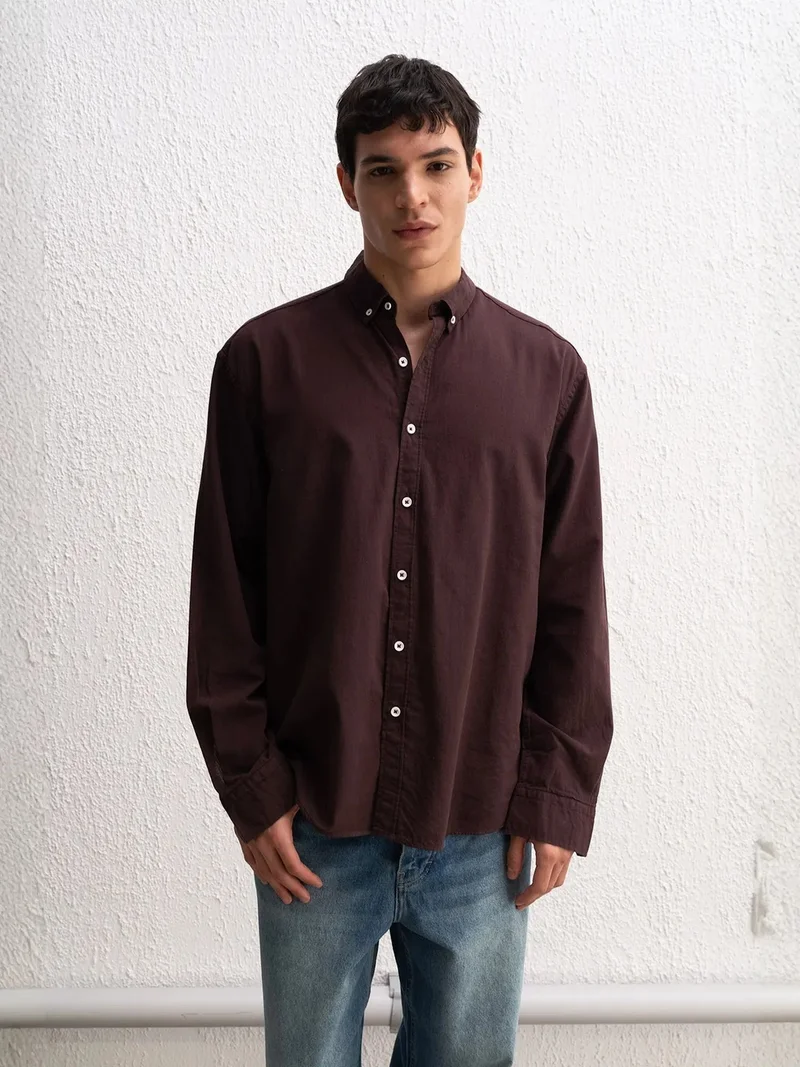 جيستو GIESTO Cotton Oversized Button-Up Shirt