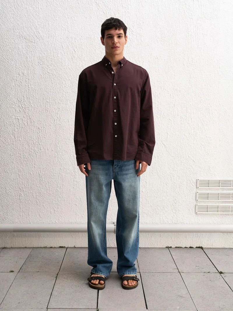 GIESTO Cotton Oversized Button-Up Shirt