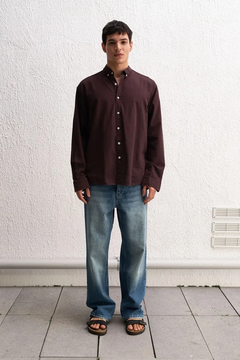 Giesto GIESTO Cotton Oversized Button-Up Shirt