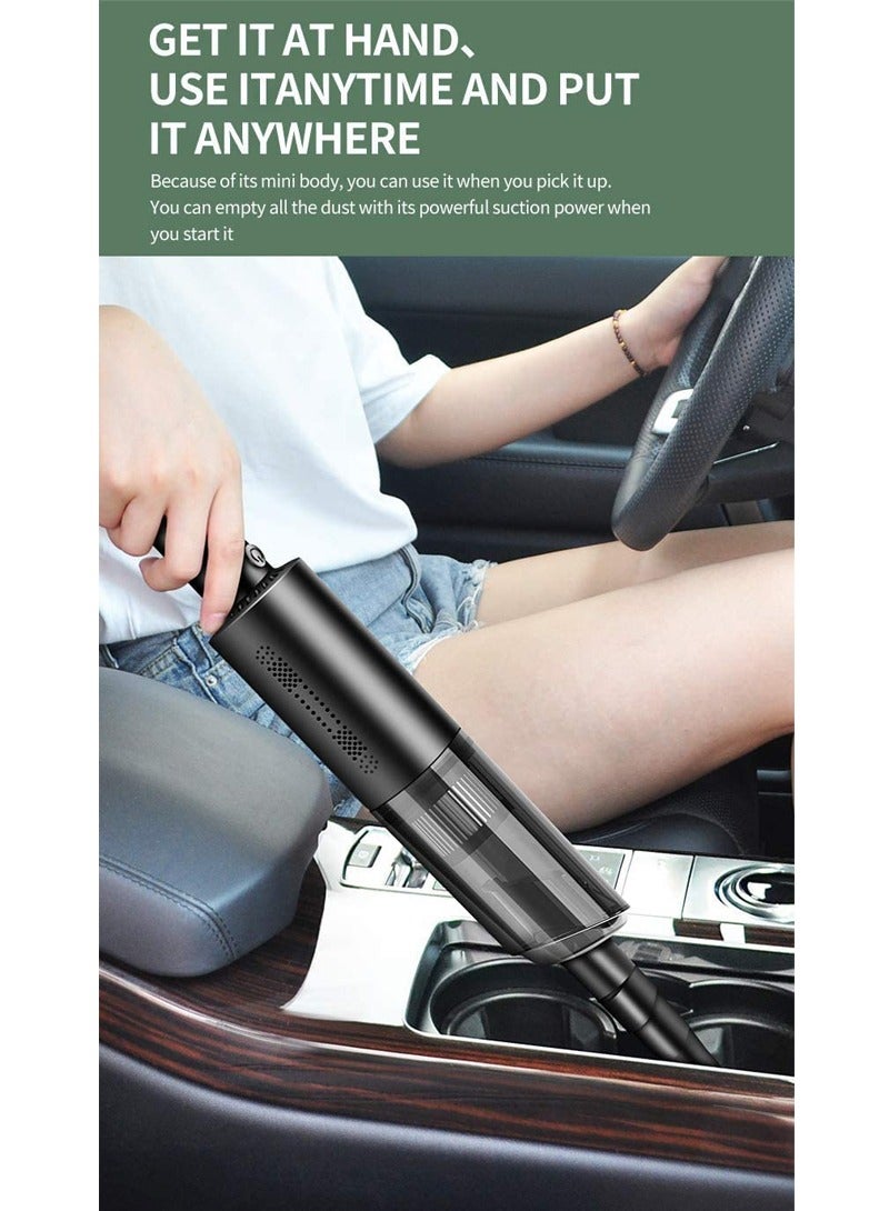 AGD Mini Vacuum Cleaner, Portable Cordless Vacuum Cleaner, Fast Charging with Car Lighter, for Pet Hair, Sofa, Under Bed, Car, Any Corner, Black Brand: AGD - Image 3