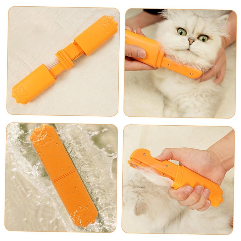 Orange Pet Comb Cat Grooming Brush Fine Teeth Detangling Fur - Image 5
