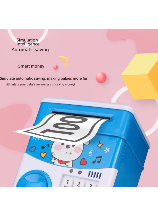 Special Cartoon Piggy Bank ATM Password Box Music Automatic Roll Money Children Creative 61 Gift-Color:821-8 Happy Cat - Image 4