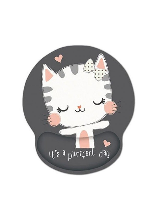 HY Ergonomic Mouse Pad with Wrist Support, Non-Slip Rubber Base Mousepad, for Home Office Gaming Working Computers Laptop, Easy Typing, Pain Relief, Memory Foam Rebound (Cute Cat)  - Image 1