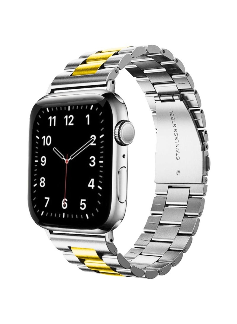 ELTRAZONE - Metal Bands Compatible with Apple Watch Band 41mm, Stainless Steel Magnetic Absorption Strap, Wristband for iWatch Band for Apple Watch Series 7/ - Image 1