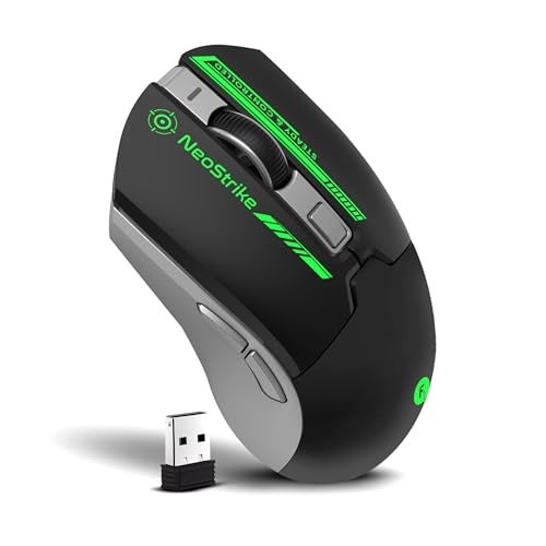 FRONTECH Neo Strike Wireless Gaming Mouse with 3200DPI, Comfortable & Ergonomic Design, RGB LED Lights, 6 Buttons, in-Built Rechargeable Battery, Power & LED ON/Off Switch.(MS-0059) - Image 1