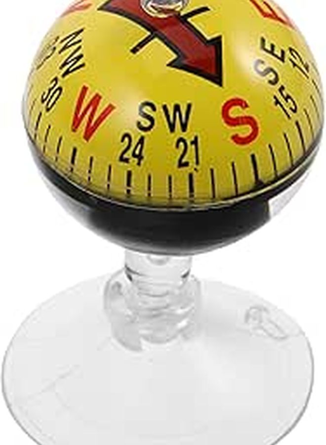 38mm Plastic Car Dashboard Compass Ball With Suction Cup For Boat Marine Outdoor Hiking Navigation - Image 1