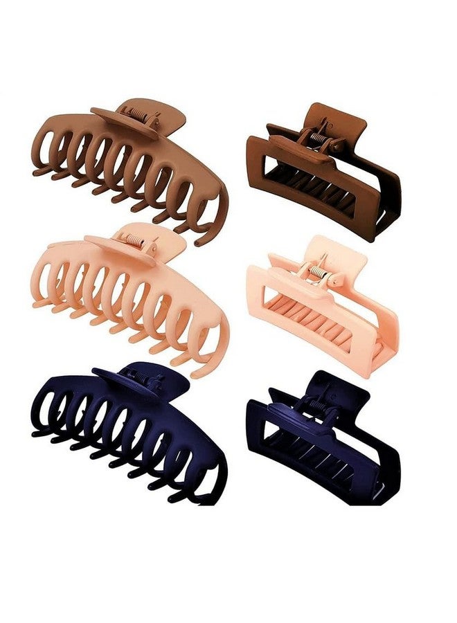 CHRONEX 6PCS Butterfly & Rectangular Hair Claw Clips Set Matte Hair Jaw Clip, Hair Extension, Hair Clips & Hair Claw for Womens & Girls - Image 1