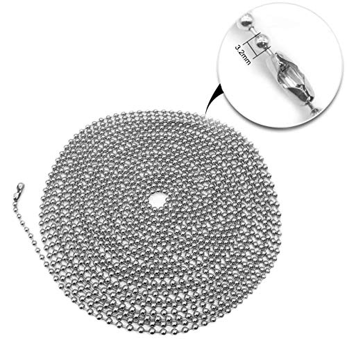Awpeye Metal Fan pull chain extension, ceiling fan chain connector,Diameter 3.2mm 16 Feet Long with 20 PCS Connector (Silver) - Image 3