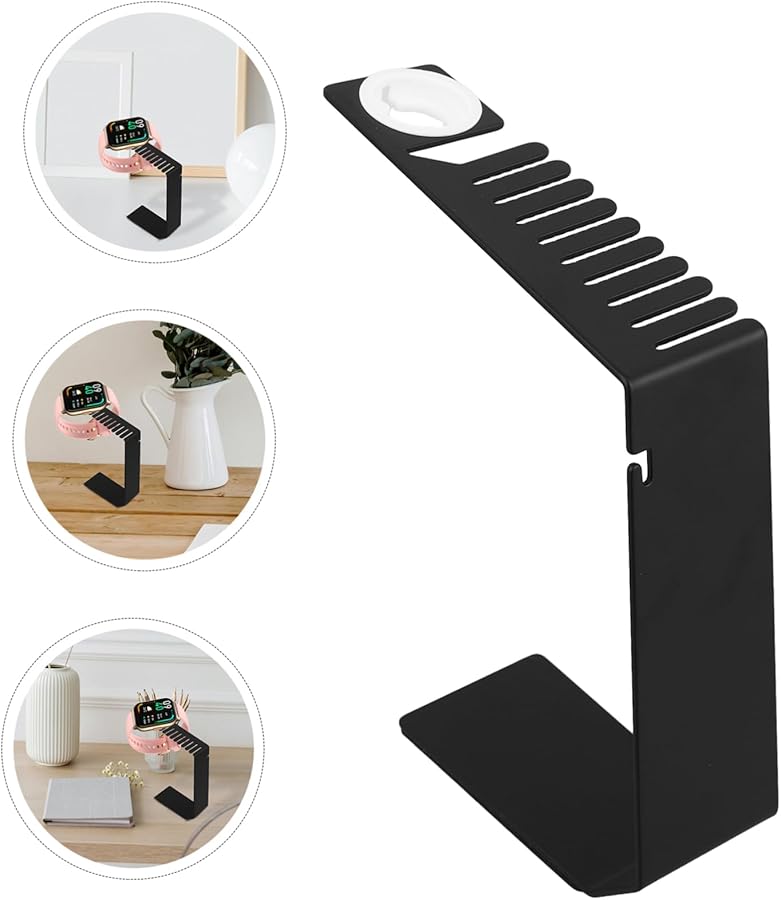 Jojofuny Weighted Charging Dock Stand With Strap Organizer Black For Nightstand Stability - Image 5