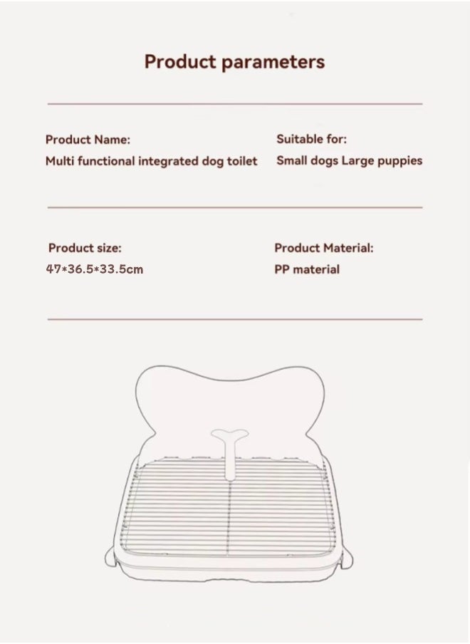 Aikenn - Dog Toilet,Potty Training Toilet,Pet Pads Holder,Leak Protection Indoor Dog Potty Tray,Dog Potty Tray With Pee Pad Holder,Dog Litter Box Toilet,Perfect Indoor Potty Training For Small And Medium Dogs(Grey) - Image 1