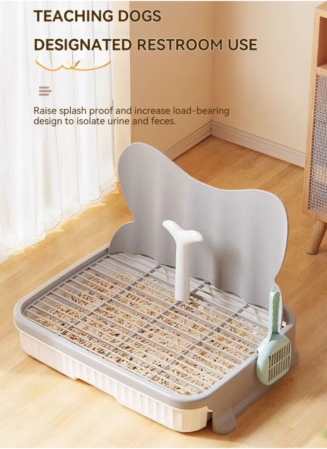 Aikenn - Dog Toilet,Potty Training Toilet,Pet Pads Holder,Leak Protection Indoor Dog Potty Tray,Dog Potty Tray With Pee Pad Holder,Dog Litter Box Toilet,Perfect Indoor Potty Training For Small And Medium Dogs(Grey) - Image 1