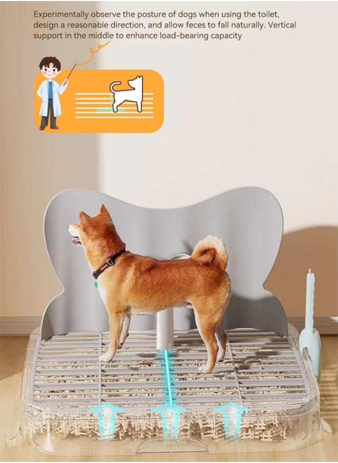 Aikenn - Dog Toilet,Potty Training Toilet,Pet Pads Holder,Leak Protection Indoor Dog Potty Tray,Dog Potty Tray With Pee Pad Holder,Dog Litter Box Toilet,Perfect Indoor Potty Training For Small And Medium Dogs(Grey) - Image 1