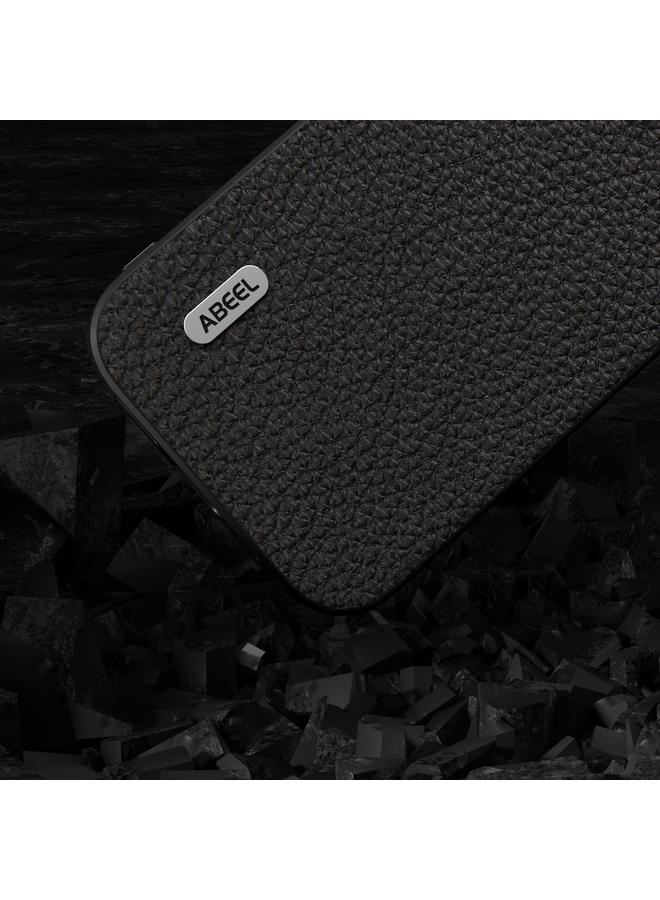 S-TOP Case For iPhone 14 Plus ABEEL Genuine Leather Litchi Texture Phone Case - Image 3