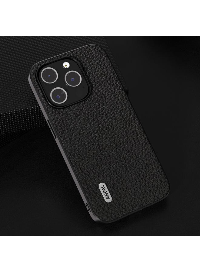 S-TOP Case For iPhone 14 Plus ABEEL Genuine Leather Litchi Texture Phone Case - Image 2