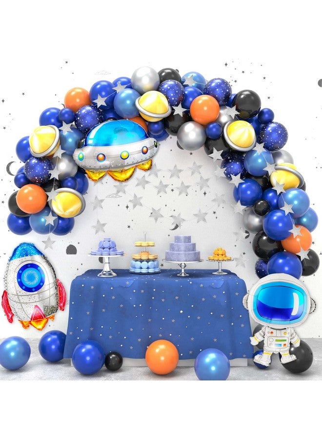 JOYYPOP Outer Space Balloons Garland Kit 118Pcs Party Decorations with UFO Rocket Astronaut Sparkling Star Garland for Themed Birthday Supplies - Image 1