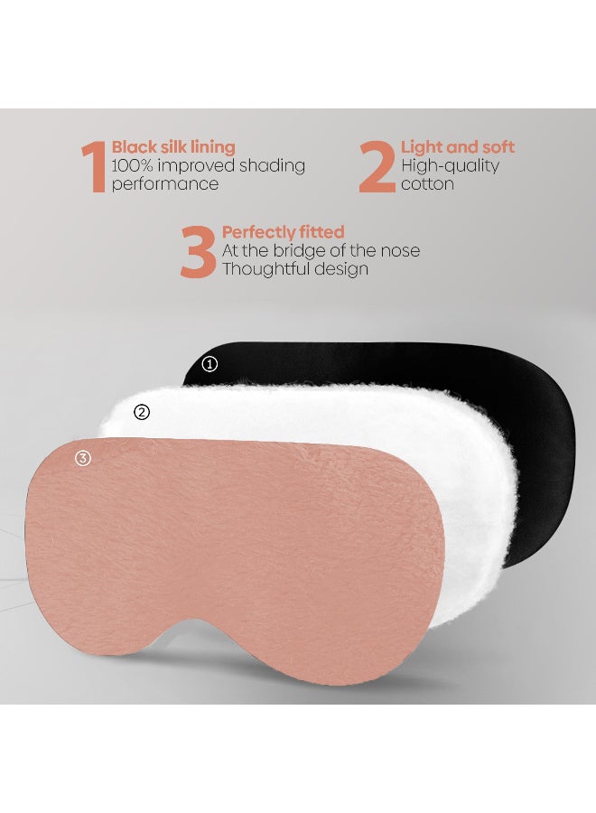 أرابيكو Silk Sleep Mask, 2 Pack Eye Masks for Sleeping, 100% Natural Mulberry Silk with Adjustable Strap, Ultra-Soft Eye Shade Cover for Travel, Puffy Eyes Relief & Relaxation Gifts (Fluffy Fabric) - Image 2
