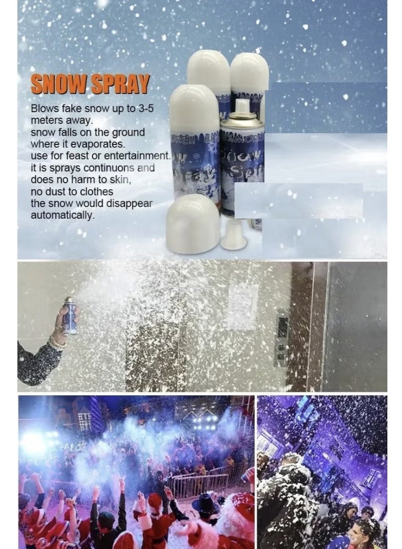 Snow 4 Pcs Snow Spray Party String – Artificial Snow Effect Spray for Christmas, Parties & Celebrations – 400ml - Image 4