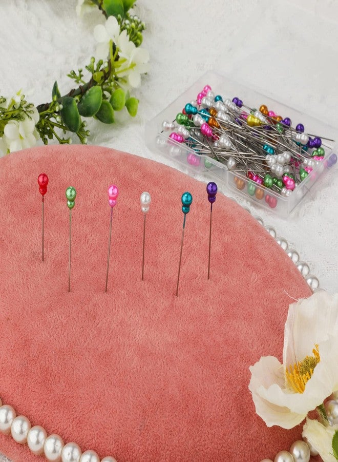 KINBOM 200pcs Straight Pins, 2.2inch Long Decorative Sewing Pins with Colored Heads Gourd Shaped Straight Quilting Pins for Corsage Bouquet Fabric Sewing Dressmaking - Image 3