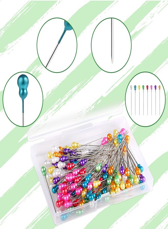 KINBOM 200pcs Straight Pins, 2.2inch Long Decorative Sewing Pins with Colored Heads Gourd Shaped Straight Quilting Pins for Corsage Bouquet Fabric Sewing Dressmaking - Image 4