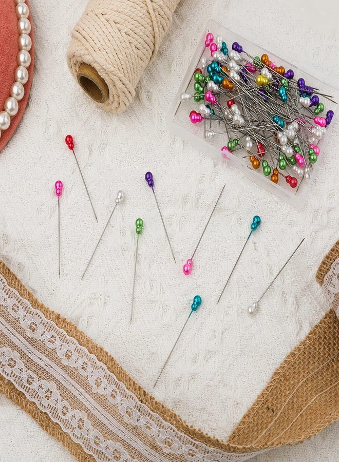 KINBOM 200pcs Straight Pins, 2.2inch Long Decorative Sewing Pins with Colored Heads Gourd Shaped Straight Quilting Pins for Corsage Bouquet Fabric Sewing Dressmaking - Image 5