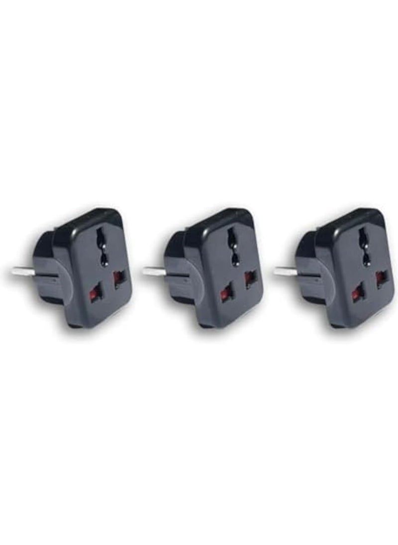 Generic Travel Electrical Socket Adapter (Black, 3 Pack)  - Image 1