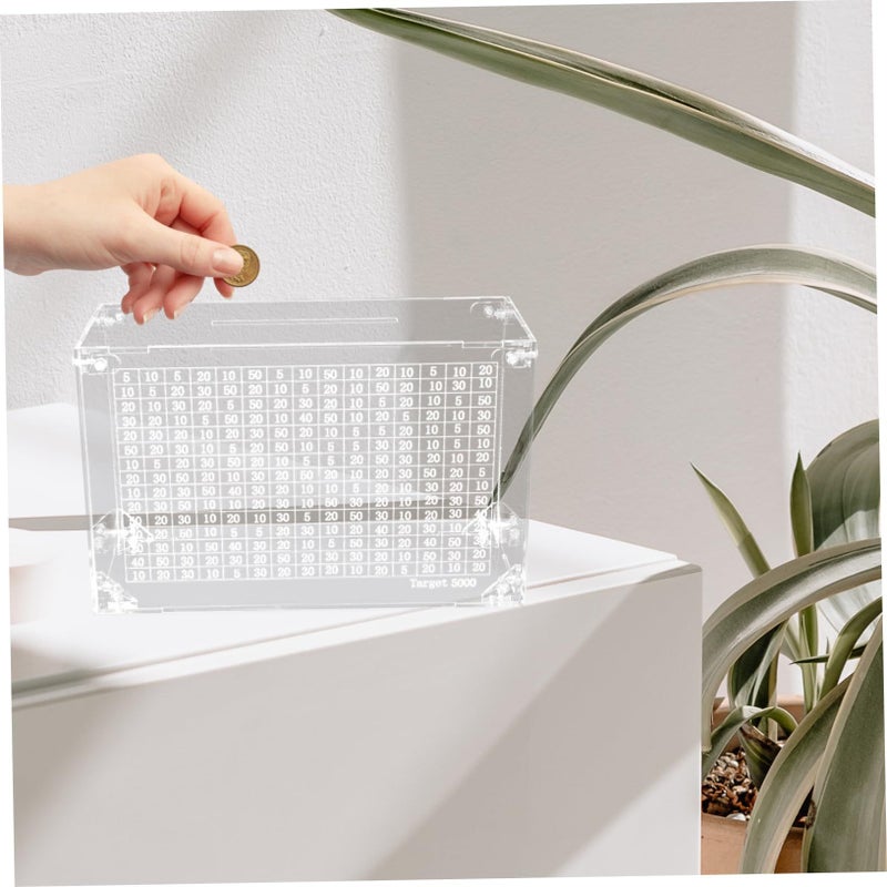 Vanzack Clear Acrylic Money Box Counter Piggy Bank for Cash Coin Savings - Image 5
