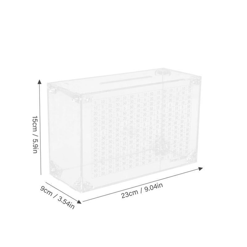Vanzack Clear Acrylic Money Box Counter Piggy Bank for Cash Coin Savings - Image 3