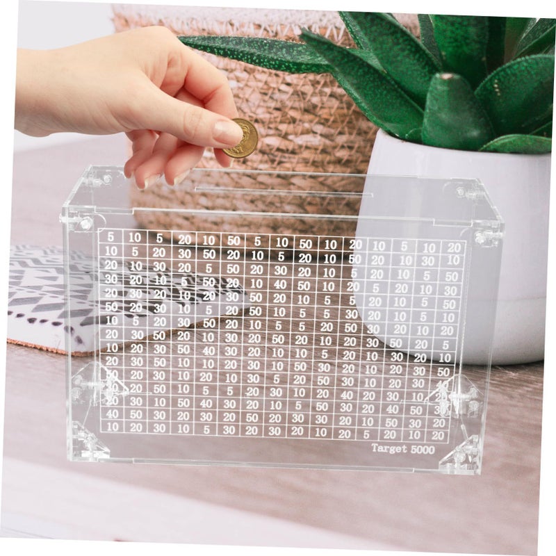 Vanzack Clear Acrylic Money Box Counter Piggy Bank for Cash Coin Savings - Image 4