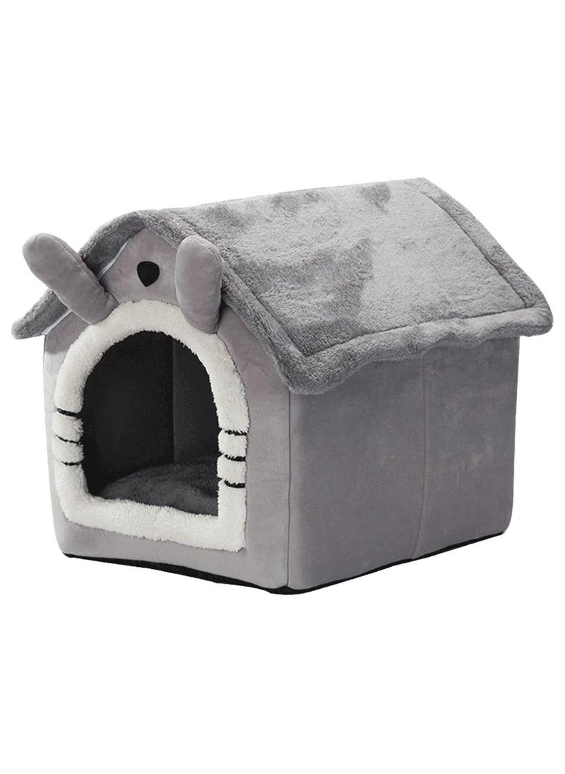 Arabest Fluffy Cat House Dog Bed, Cat Cave Nest Soft Warm Puppy Tent with Removable Washable Cushion Cute Pet House for Cat and Dog (L) - Image 1