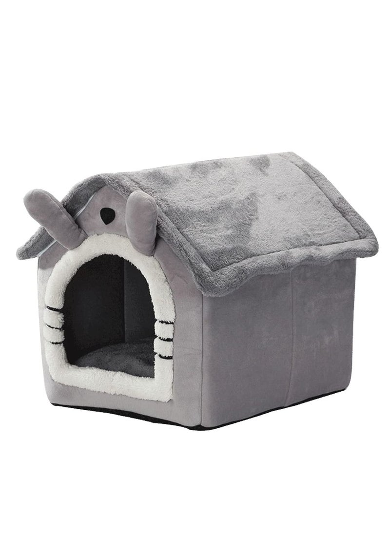 Arabest Fluffy Cat House Dog Bed, Cat Cave Nest Soft Warm Puppy Tent with Removable Washable Cushion Cute Pet House for Cat and Dog (L)  - Image 1