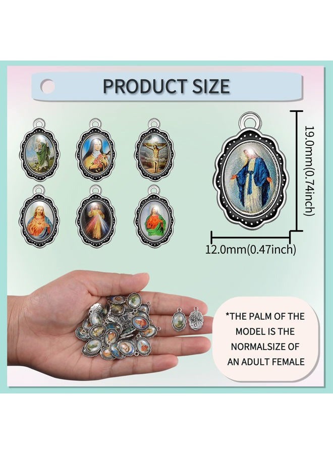 WenRity 120Pcs Picture Religion Enamel Virgen de Guadalupe Charms Alloy Catholic Medalla Milagrosa de la Virgen Maria Pendant for Diy Mexican Bracelet Jewelry Making - Image 2