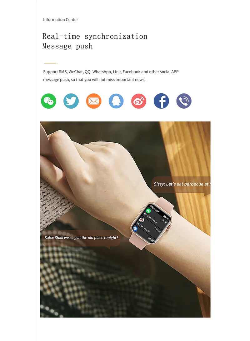 GULFLINK IW9 Mini Smartwatch for Women 1.75inch Screen IP68 Waterproof Tracker Sport Fashion- Black - Image 3
