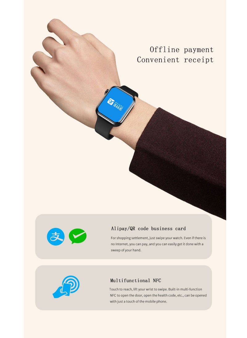 GULFLINK IW9 Mini Smartwatch for Women 1.75inch Screen IP68 Waterproof Tracker Sport Fashion- Black - Image 5