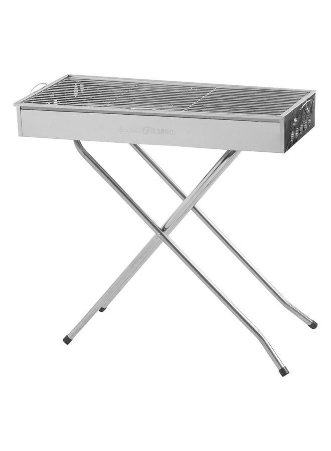 السنيدي شواية فحم للرحلات منقل فحم للشوي فضي مقاس 71*32.5*69.5 سم - Image 1