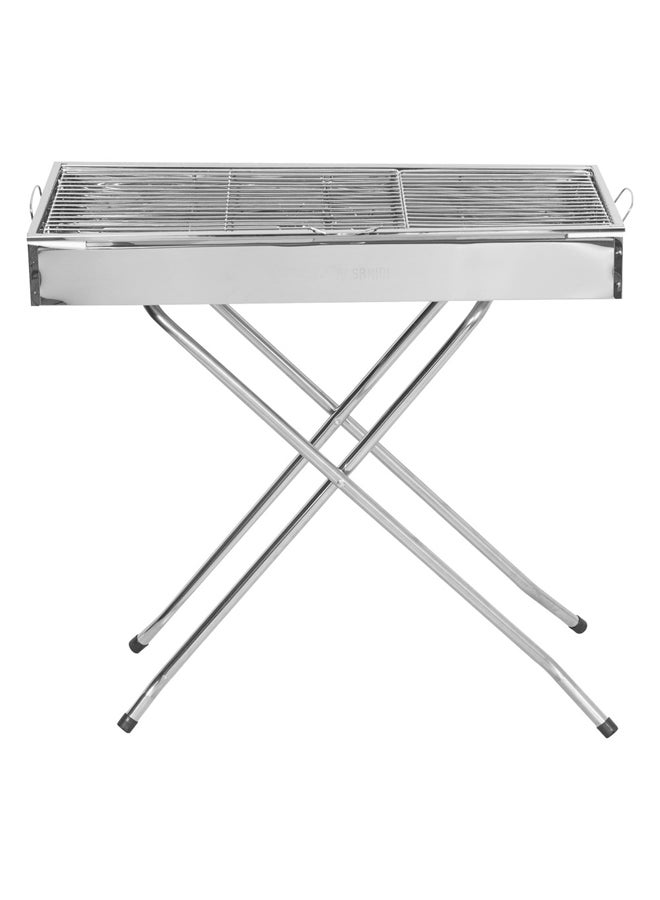 السنيدي شواية فحم للرحلات منقل فحم للشوي فضي مقاس 71*32.5*69.5 سم - Image 3